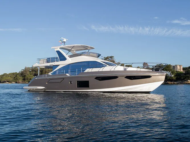 Exterior view of ALUMINIA, a Azimut 60 motorboat at Grad Kaštela, Croatia