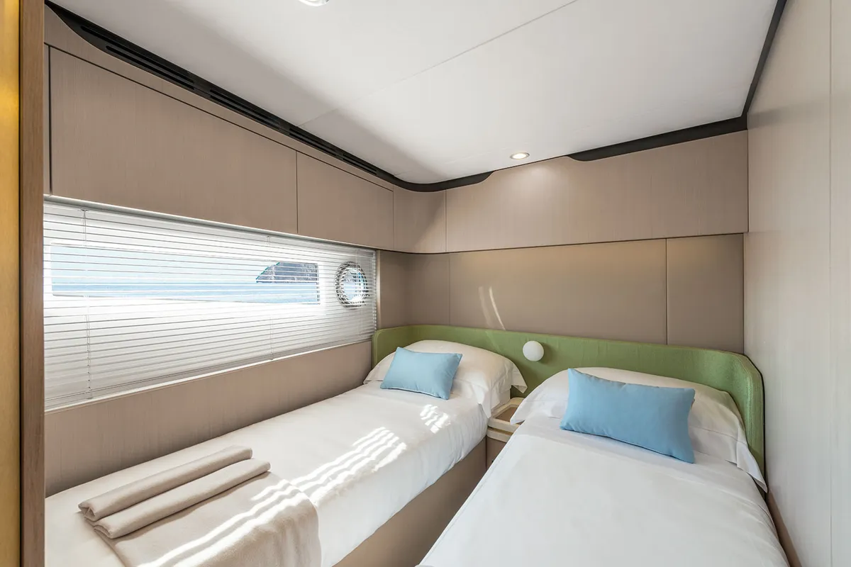 Cabin on ALUMINIA, a Azimut 60 motorboat at Grad Kaštela, Croatia