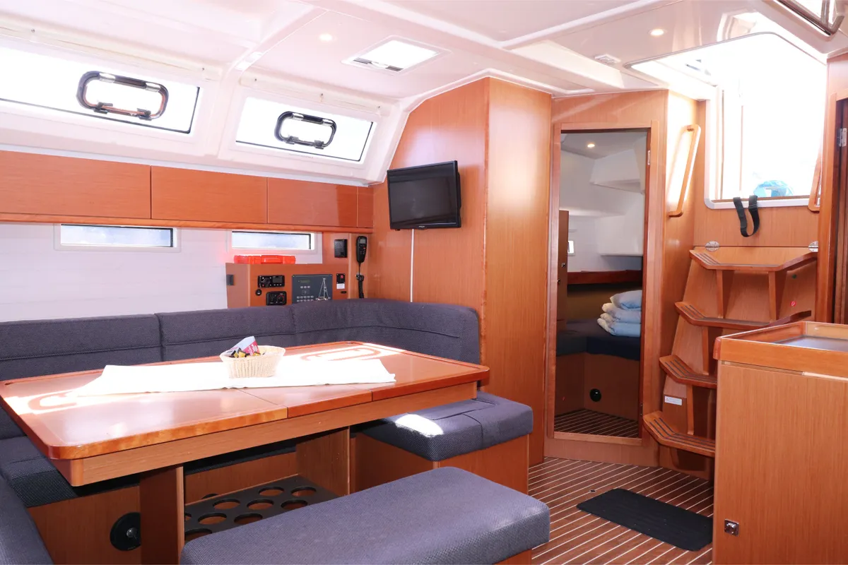 Salon of Ocean Breeze, a Bavaria 46 sailboat at Yerseke, Netherlands