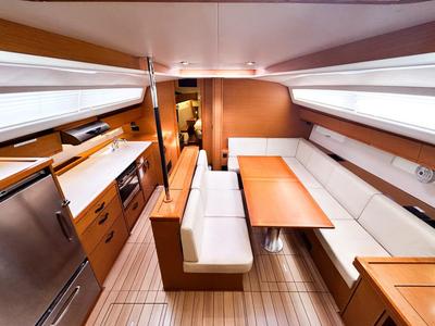 Salon of Paradise Found, a Jeanneau 54 sailboat at Ribishi, Saint Vincent and the Grenadines