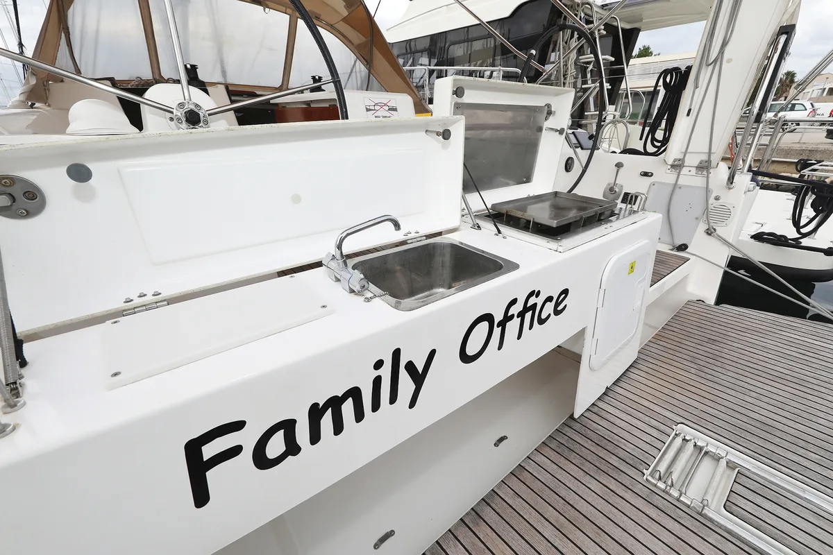 Deck of Family Office, a Dufour 412 GL sailboat at Općina Sukošan, Croatia