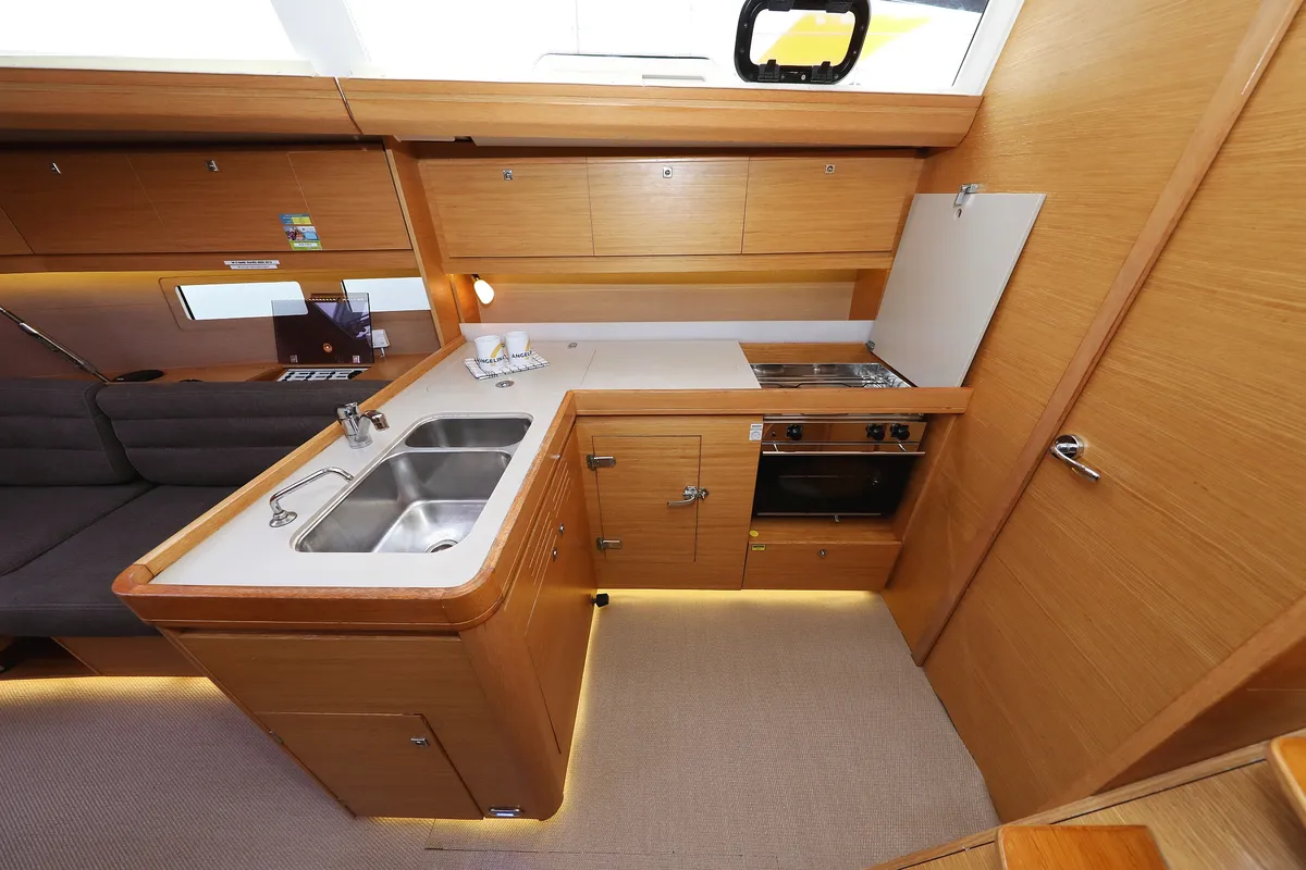 Galley of Family Office, a Dufour 412 GL sailboat at Općina Sukošan, Croatia