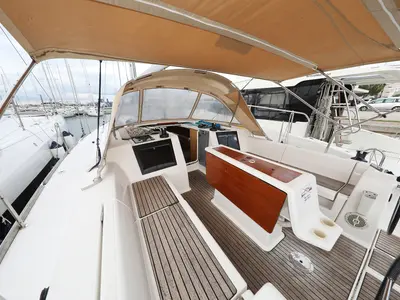 Deck of Family Office, a Dufour 412 GL sailboat at Općina Sukošan, Croatia