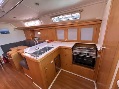 Galley of Mara, a Hanse 400 sailboat at Seget Donji, Croatia