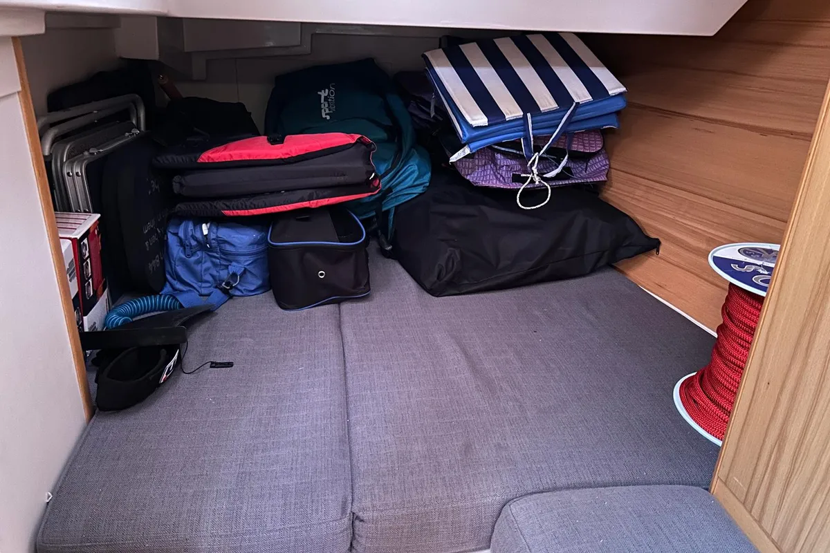 Cabin on Mara, a Hanse 400 sailboat at Seget Donji, Croatia