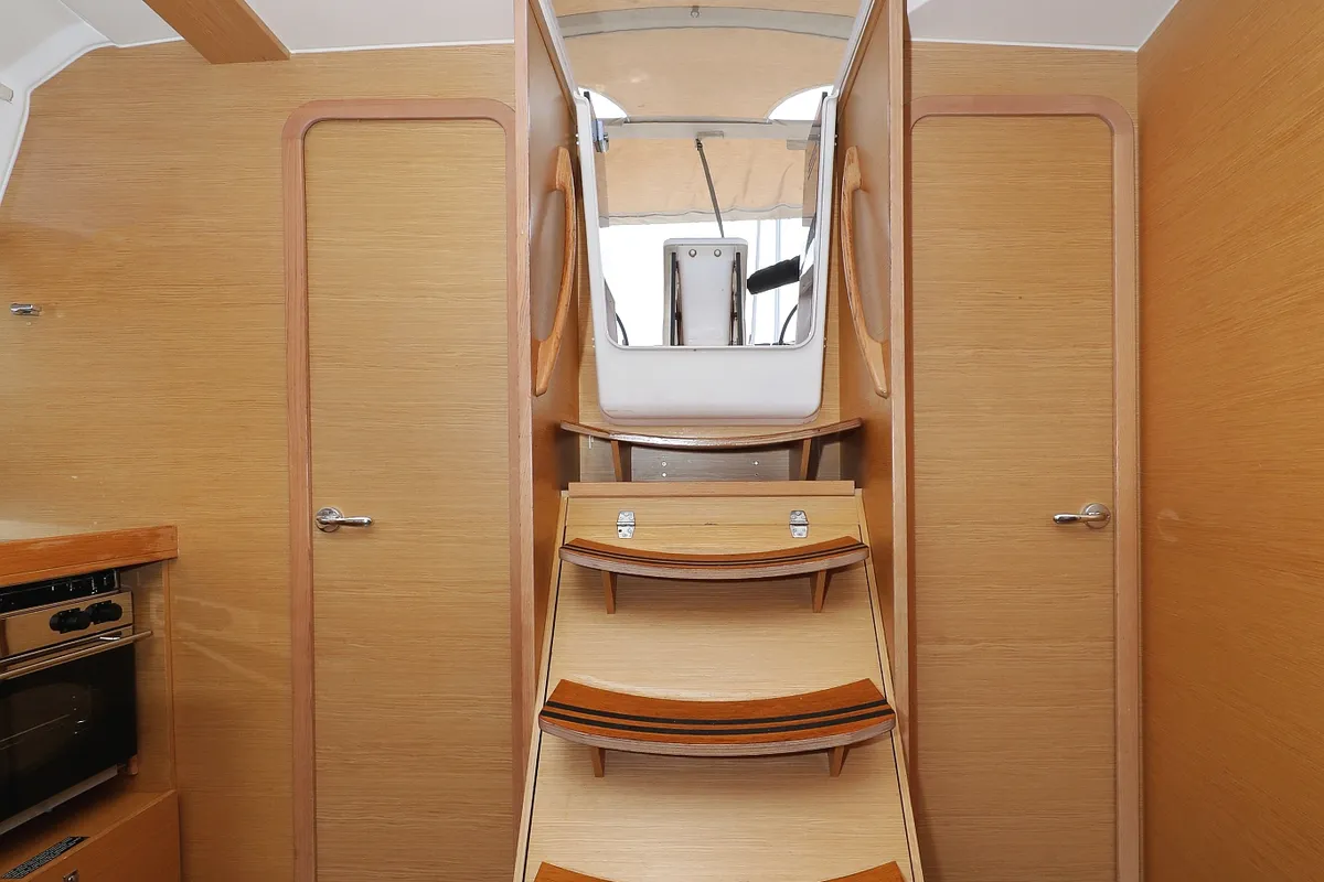 Salon of Themisto, a Dufour 412 GL sailboat at Biograd na Moru, Croatia