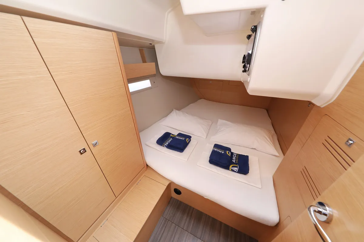 Cabin on Themisto, a Dufour 412 GL sailboat at Biograd na Moru, Croatia