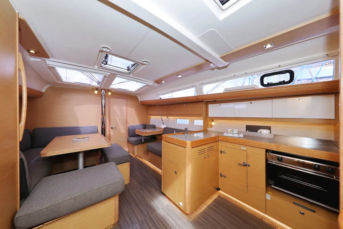 Galley of Themisto, a Dufour 412 GL sailboat at Biograd na Moru, Croatia