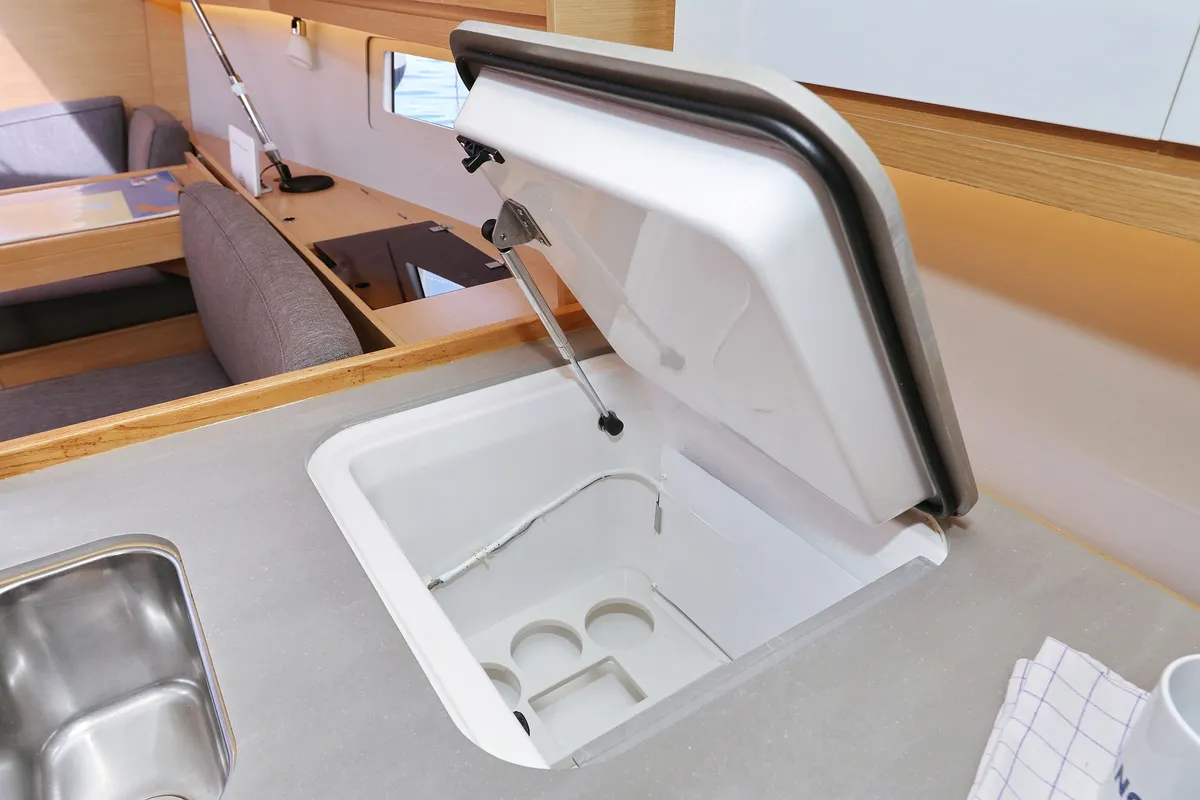 Galley of Themisto, a Dufour 412 GL sailboat at Biograd na Moru, Croatia