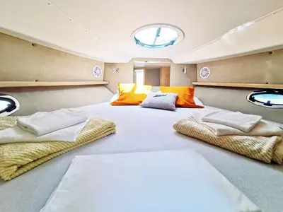 Cabin on Max 2, a Grginić jahte Mirakul 30 motorboat at Sukošan, Croatia
