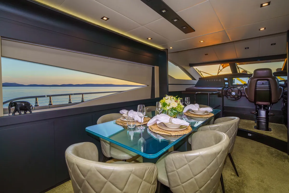 Salon of Dalia, a Dominator 780S Deluxe motor yacht at Općina Sukošan, Croatia