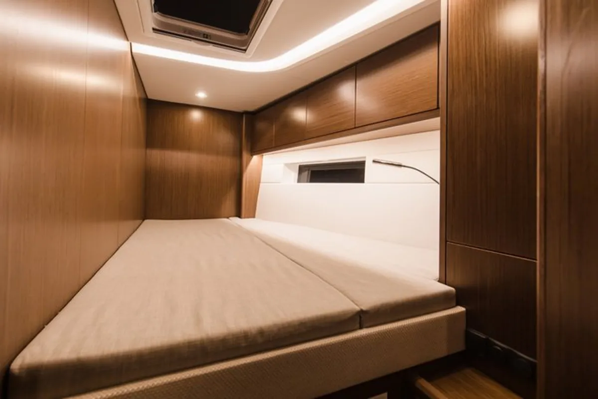 Cabin on Elli, a Bavaria C57 sailboat at Athens, Greece