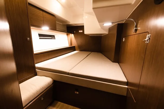Cabin on Elli, a Bavaria C57 sailboat at Athens, Greece