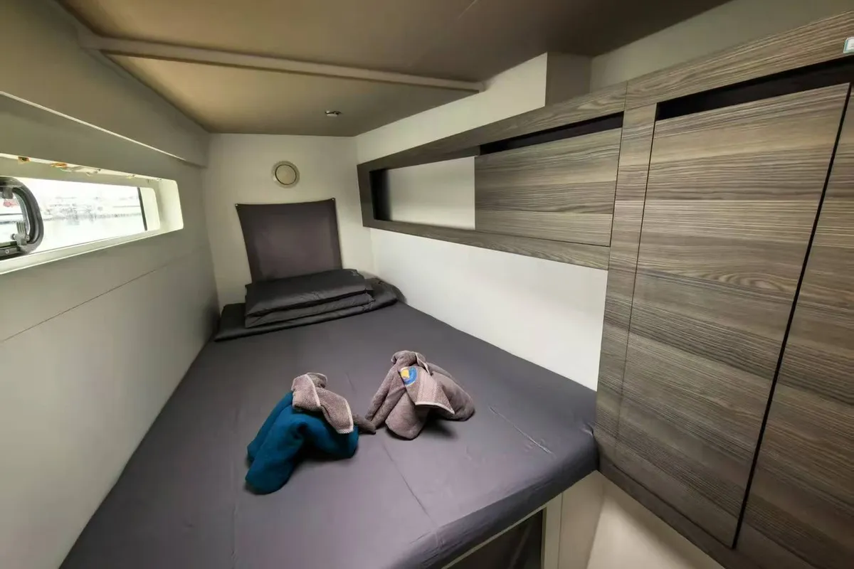 Cabin on Nautitech 40 Open, a catamaran at Mai Khao, Thailand