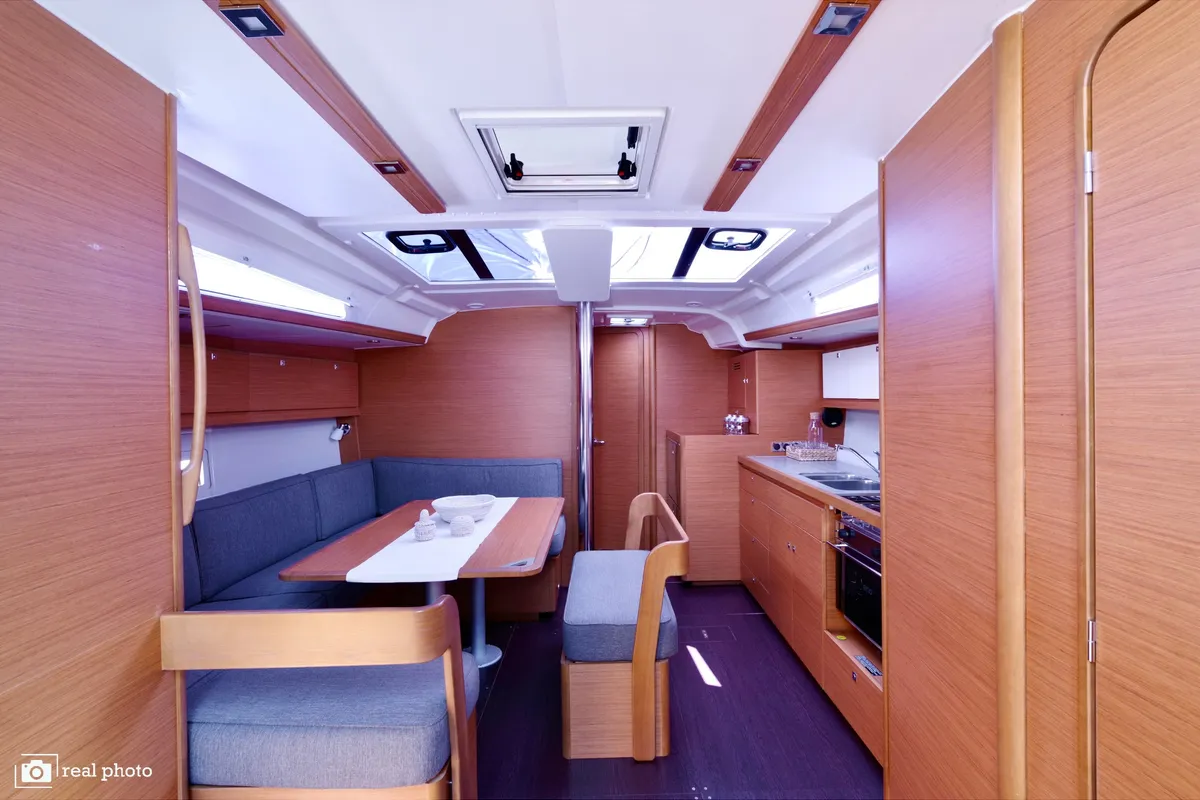 Salon of Noah - Water maker, Solar Panel, a Dufour 430 sailboat at Cannigione, Italy