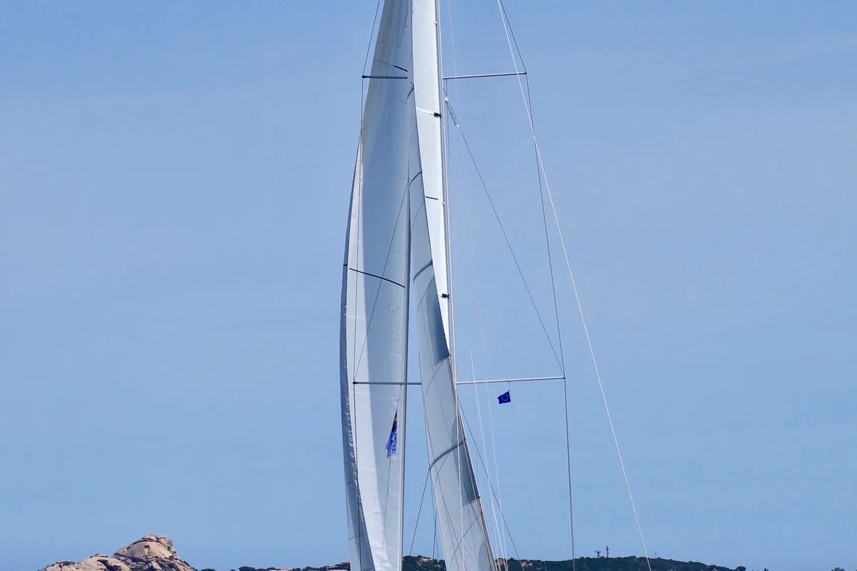Exterior view of Noah - Water maker, Solar Panel, a Dufour 430 sailboat at Cannigione, Italy