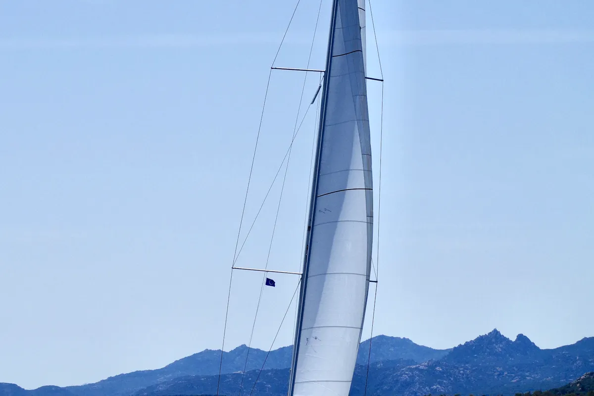 Exterior view of Noah - Water maker, Solar Panel, a Dufour 430 sailboat at Cannigione, Italy