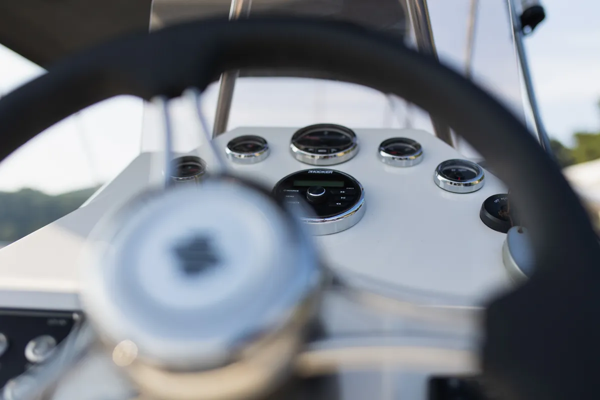 Cockpit of Comfort, a Gulet Motorboat motorboat at Dubrovnik, Croatia