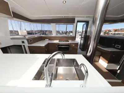 Galley of Air Space, a Bali 4.2 catamaran at Grad Vodice, Croatia