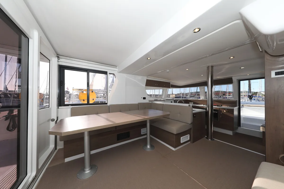 Salon of Air Space, a Bali 4.2 catamaran at Grad Vodice, Croatia