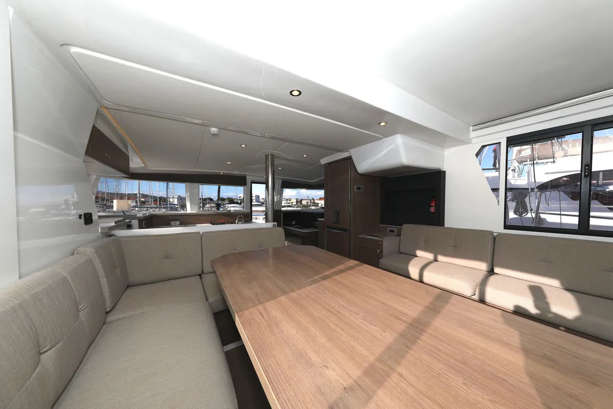 Salon of Air Space, a Bali 4.2 catamaran at Grad Vodice, Croatia