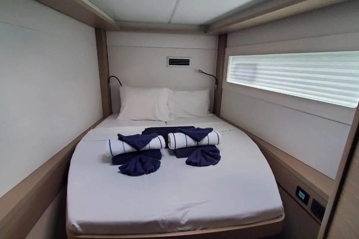 Cabin on Sir Jax, a Lagoon 46 catamaran at Central Abaco, Bahamas