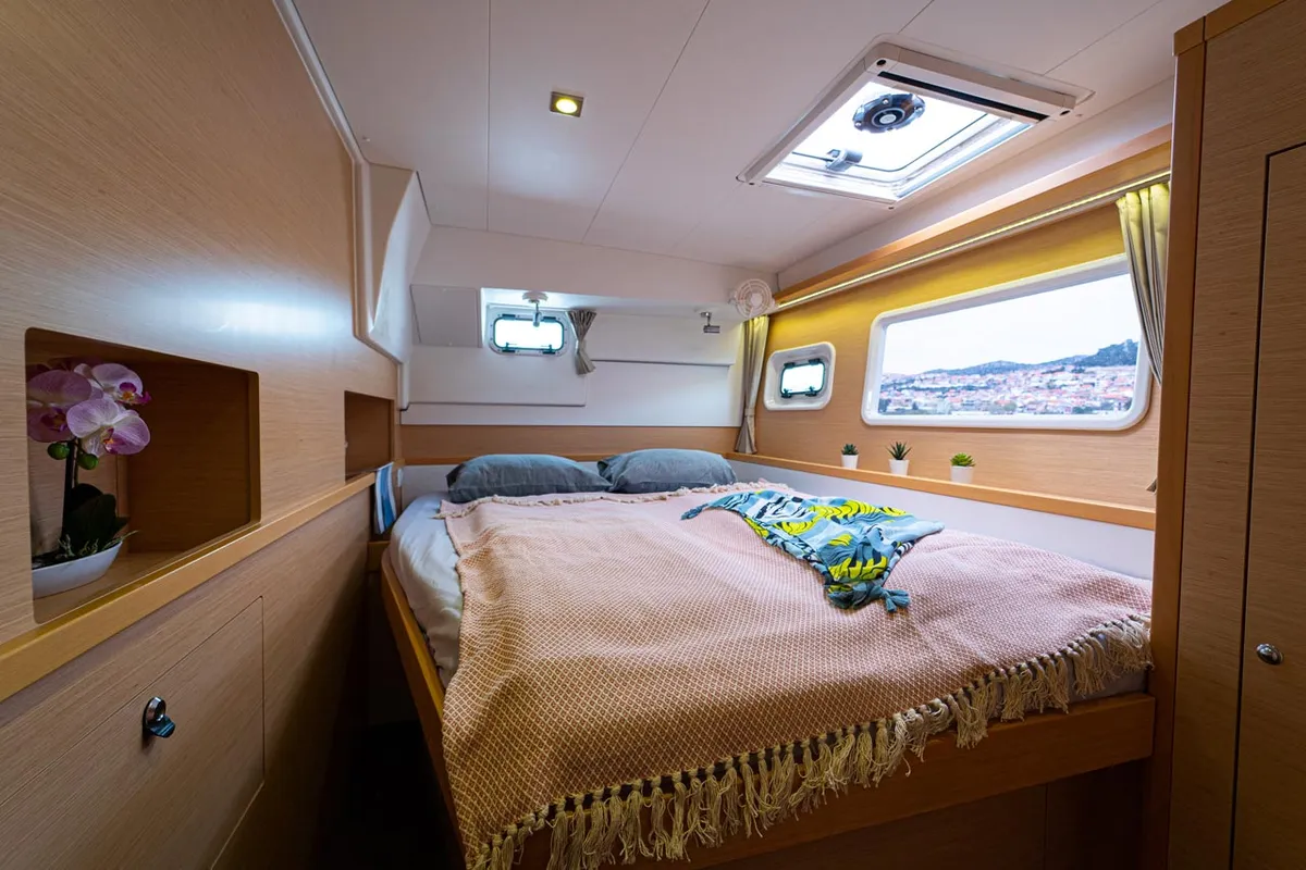 Cabin on Secret of Life, a Lagoon 400 S2 catamaran at Grad Šibenik, Croatia