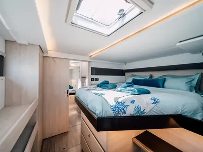 Cabin on LADY AMANDA, a Leopard 50 catamaran at Jezera, Croatia
