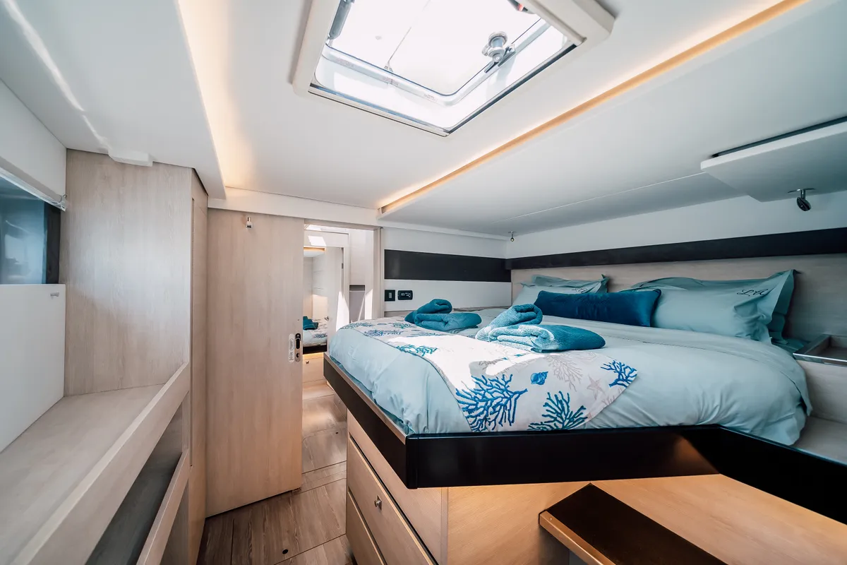 Cabin on LADY AMANDA, a Leopard 50 catamaran at Jezera, Croatia