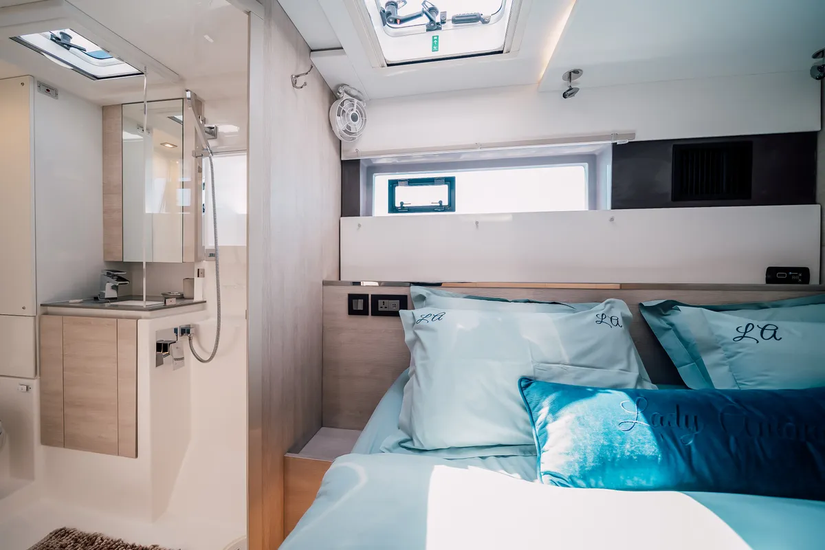 Cabin on LADY AMANDA, a Leopard 50 catamaran at Jezera, Croatia