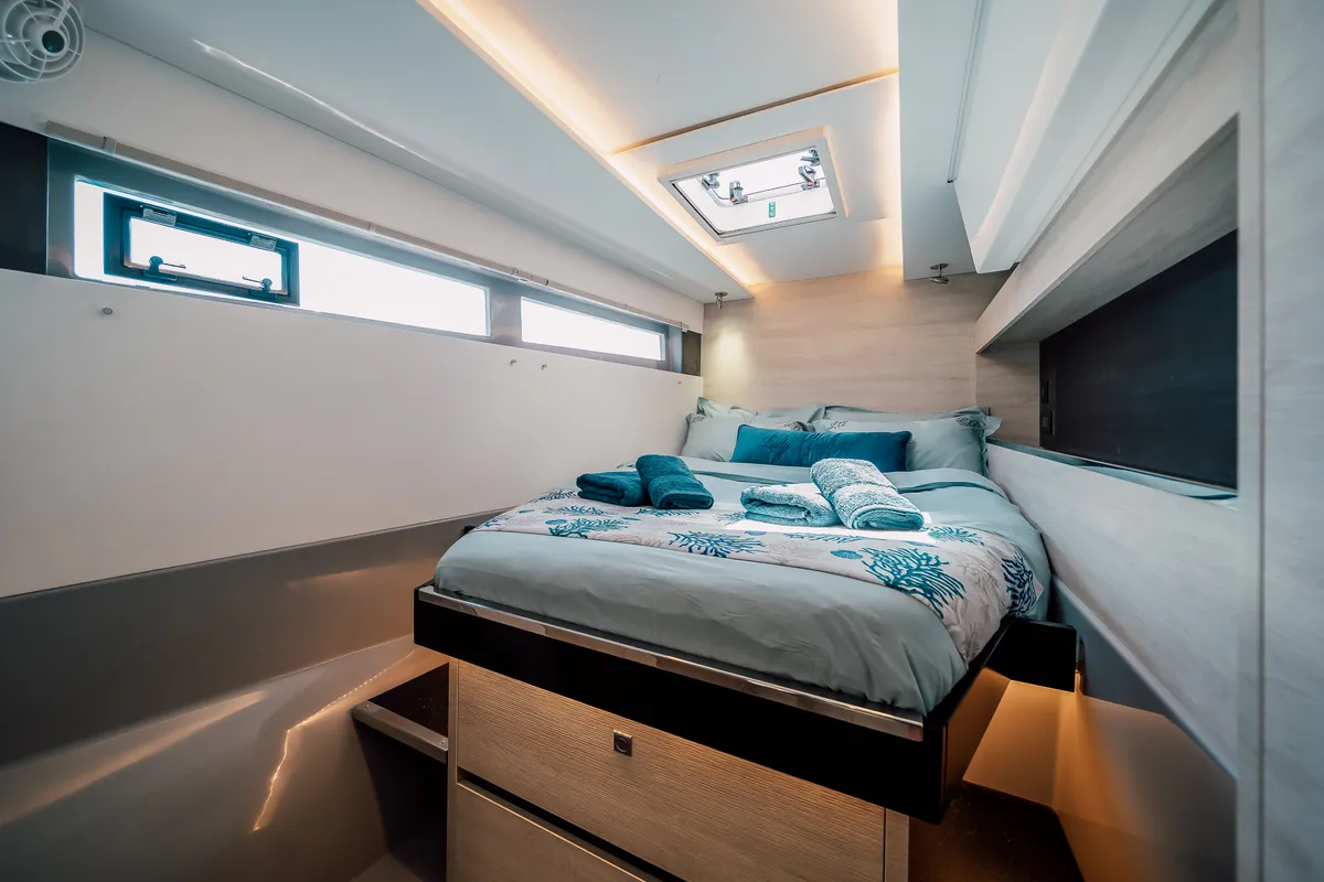 Cabin on LADY AMANDA, a Leopard 50 catamaran at Jezera, Croatia