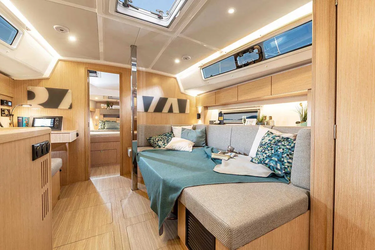 Salon of Fortuna, a Bavaria C42 sailboat at Punat, Croatia