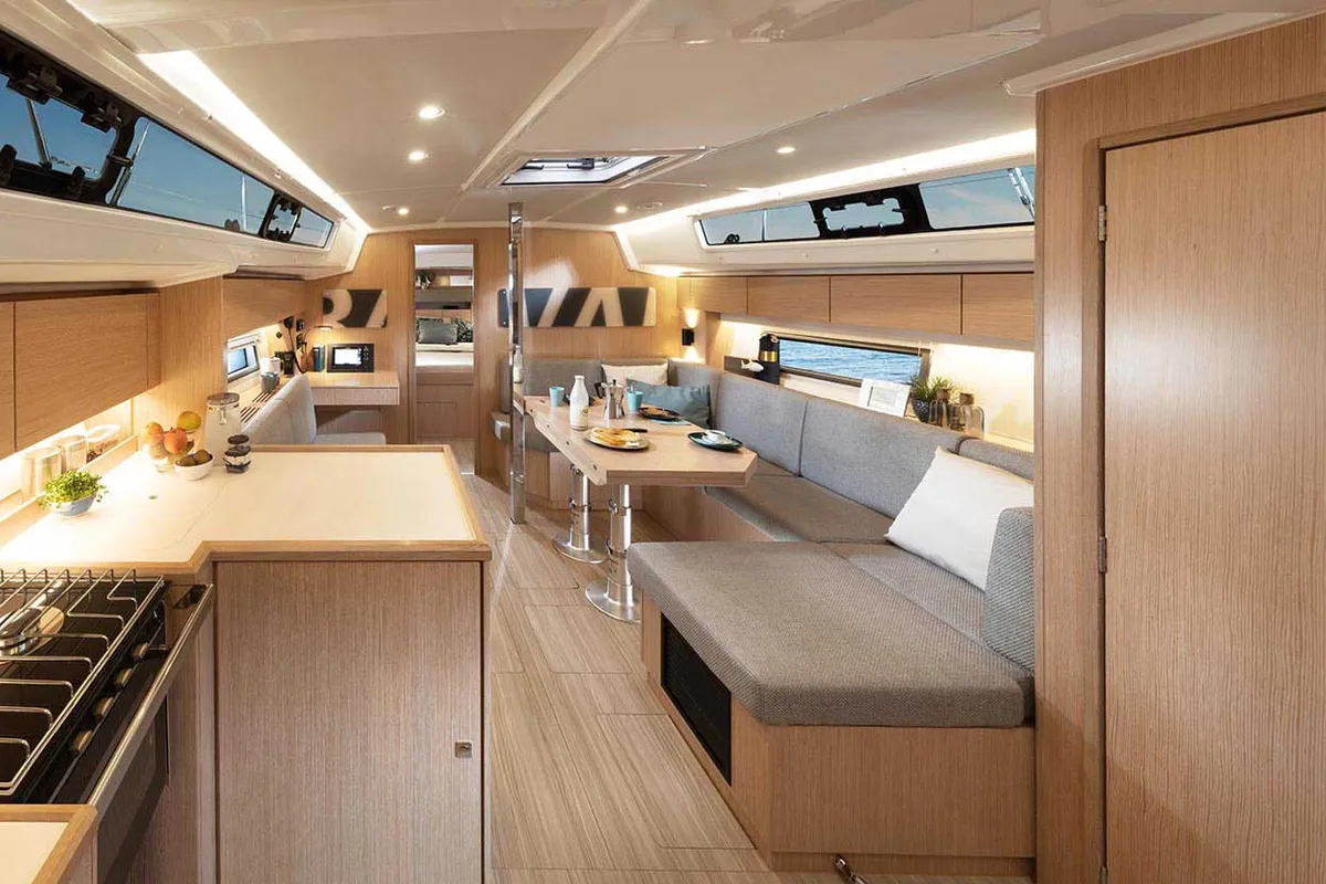 Salon of Fortuna, a Bavaria C42 sailboat at Punat, Croatia
