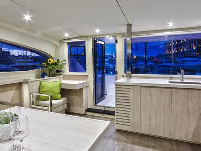 Galley of Moorings 4000/3 Club, a Leopard 40 catamaran at Roche Caiman, Seychelles