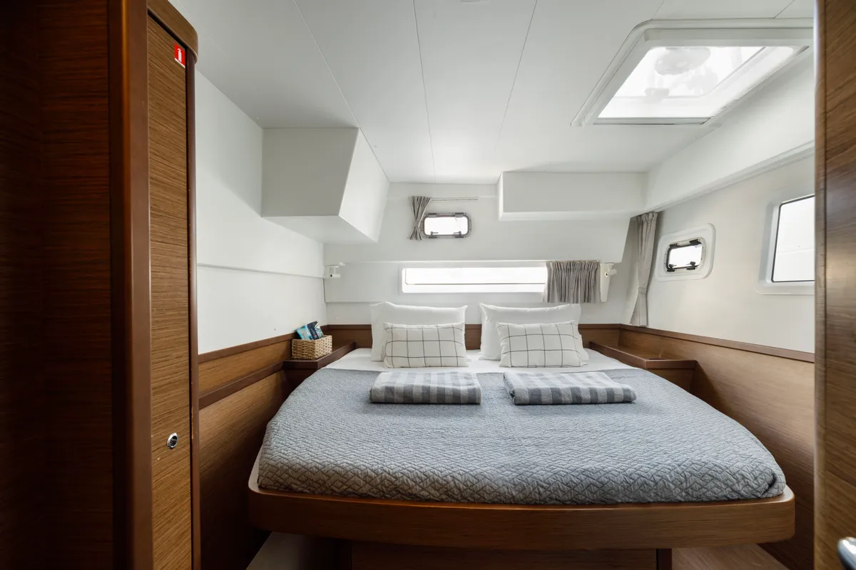 Cabin on Blade, a Lagoon 42 catamaran at Kos, Greece
