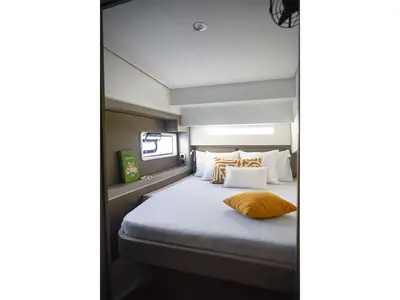 Cabin on Christeol, a Bali 4.2 catamaran at Cannes, France