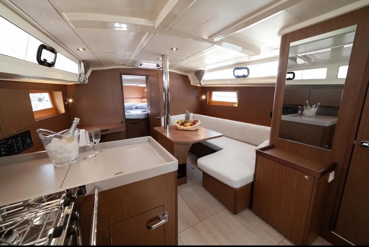 Salon of Sail Orion, a Beneteau Oceanis 41.1 sailboat at Marmaris, Turkey