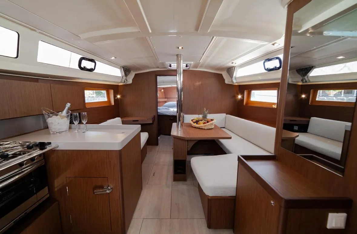 Salon of Sail Orion, a Beneteau Oceanis 41.1 sailboat at Marmaris, Turkey