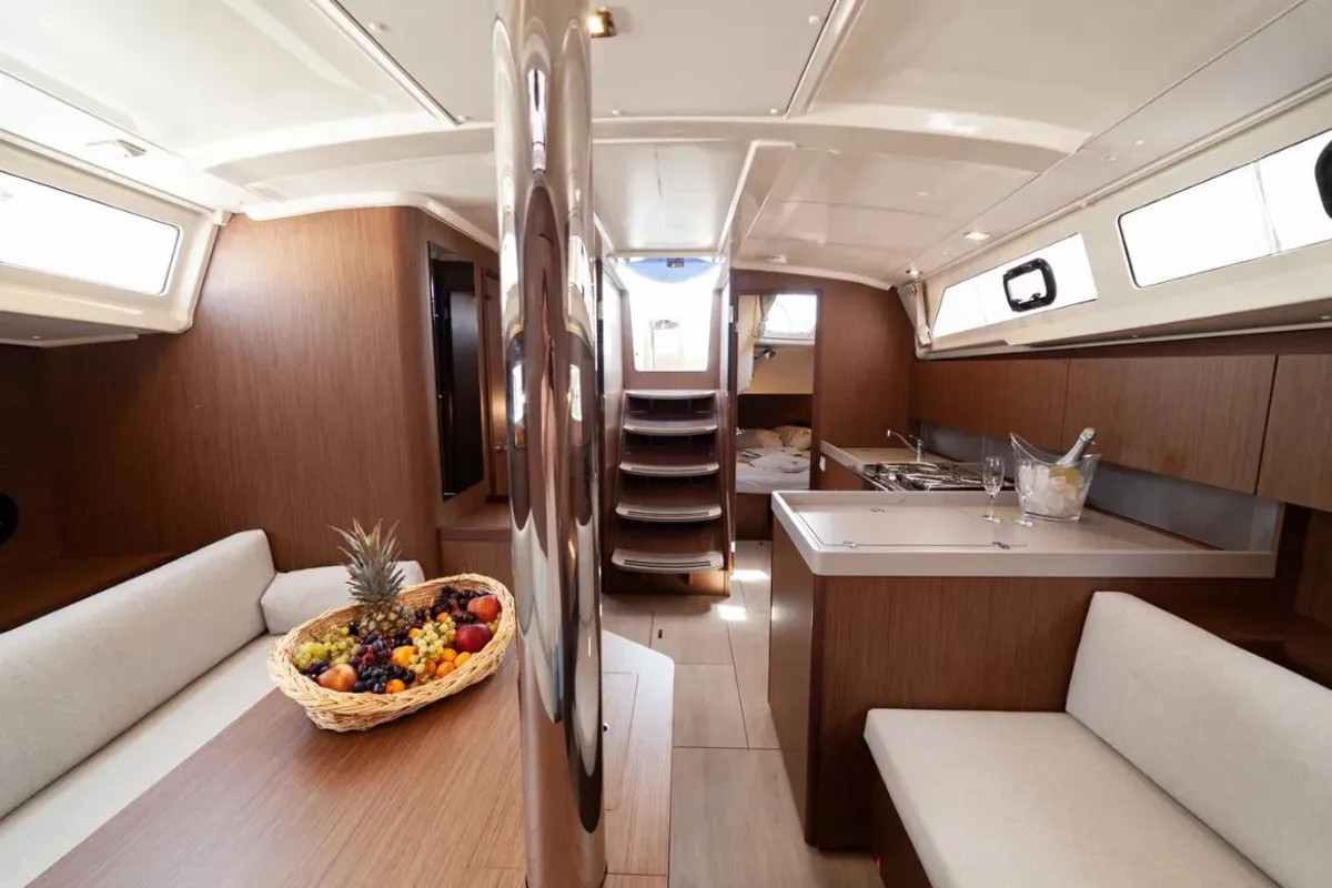 Salon of Sail Orion, a Beneteau Oceanis 41.1 sailboat at Marmaris, Turkey