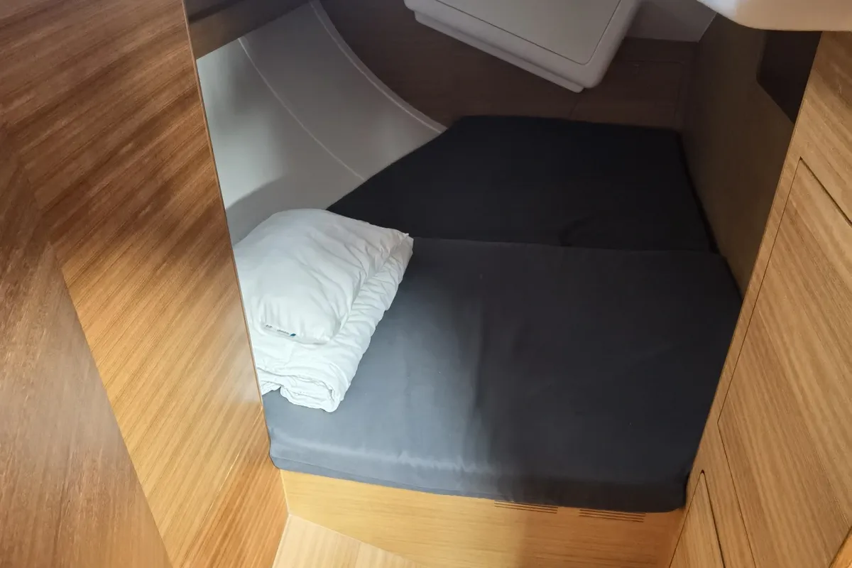 Cabin on SkyFall, a Elan Impression 50.1 sailboat at Punat, Croatia