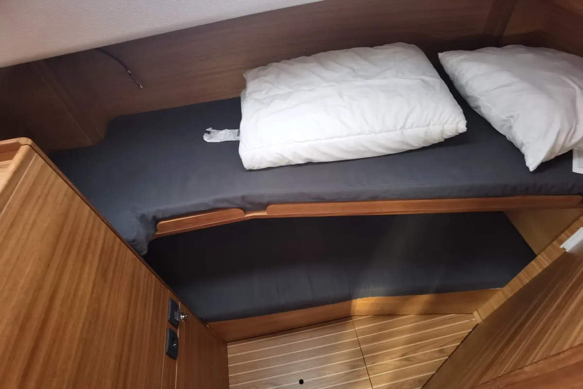 Cabin on SkyFall, a Elan Impression 50.1 sailboat at Punat, Croatia