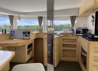 Galley of Sugar Magnolia, a Lagoon 42 catamaran at Stock Island, United States