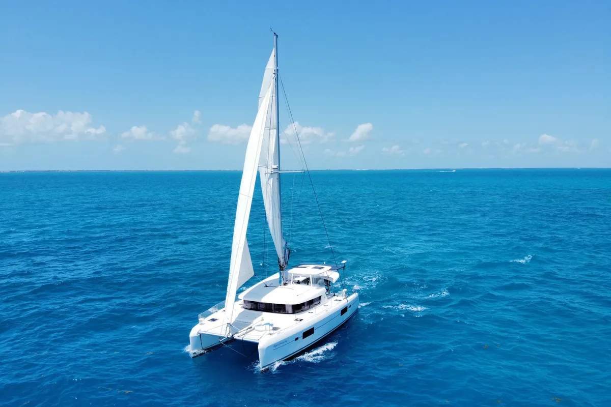 Exterior view of Sugar Magnolia, a Lagoon 42 catamaran at Stock Island, United States