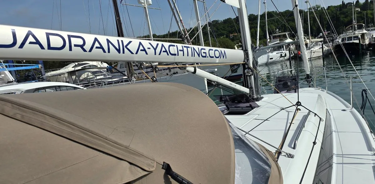 Exterior view of Princess Anja, a Jeanneau Sun Odyssey 380 sailboat at Grad Pula, Croatia