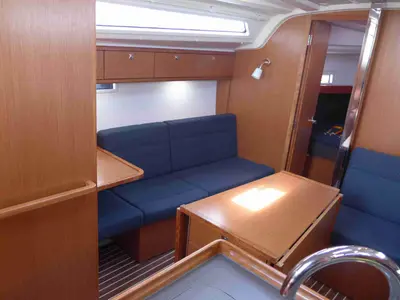 Salon of Blue Passion, a Bavaria Cruiser 37 sailboat at Altefähr, Germany