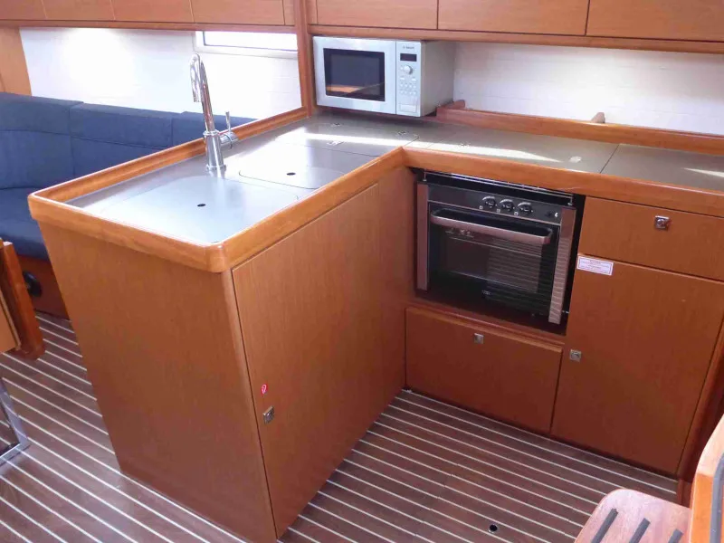 Galley of Blue Passion, a Bavaria Cruiser 37 sailboat at Altefähr, Germany