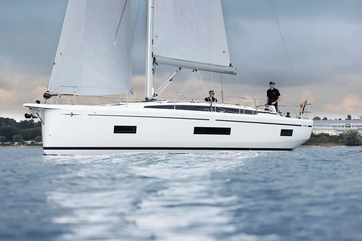 Exterior view of Vela, a Bavaria C46 sailboat at Grad Biograd na Moru, Croatia