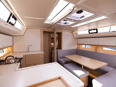 Galley of Vela, a Bavaria C46 sailboat at Grad Biograd na Moru, Croatia