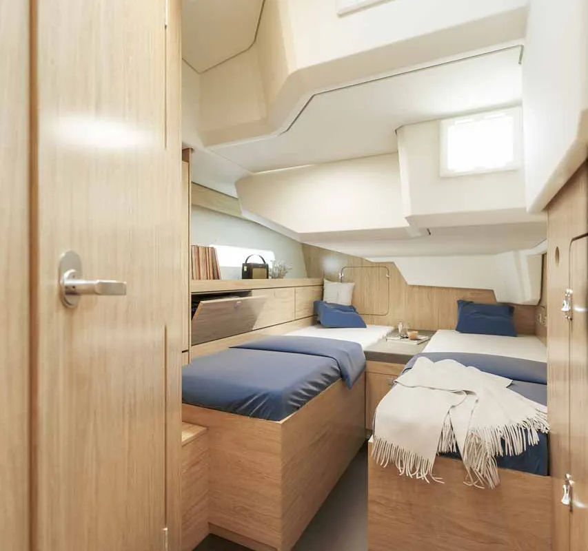 Cabin on Vela, a Bavaria C46 sailboat at Grad Biograd na Moru, Croatia