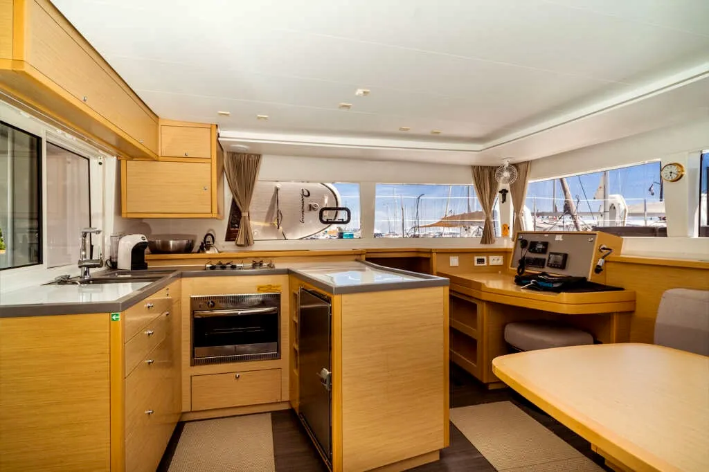 Galley of Emoseaon, a Lagoon 450 F catamaran at Municipal Unit of Lefkada, Greece